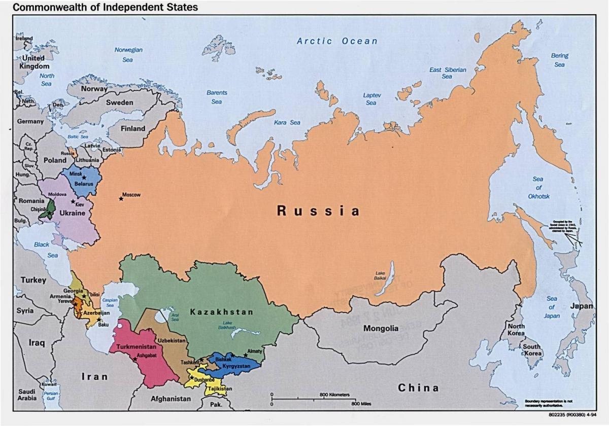 un mapa de Rusia