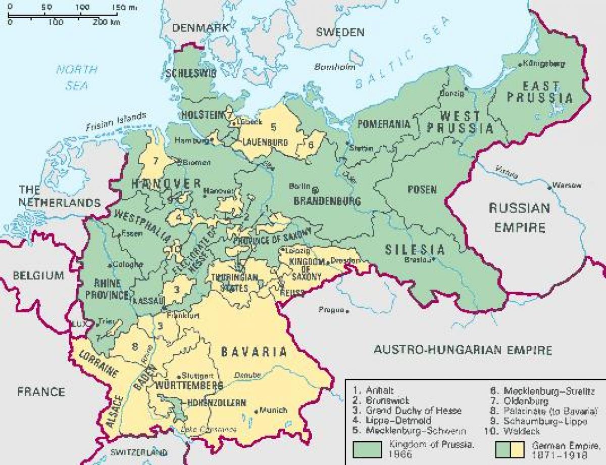 mapa de Prusia
