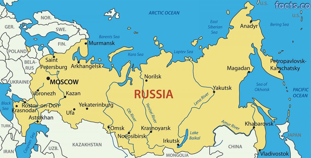 cidades de Rusia mapa