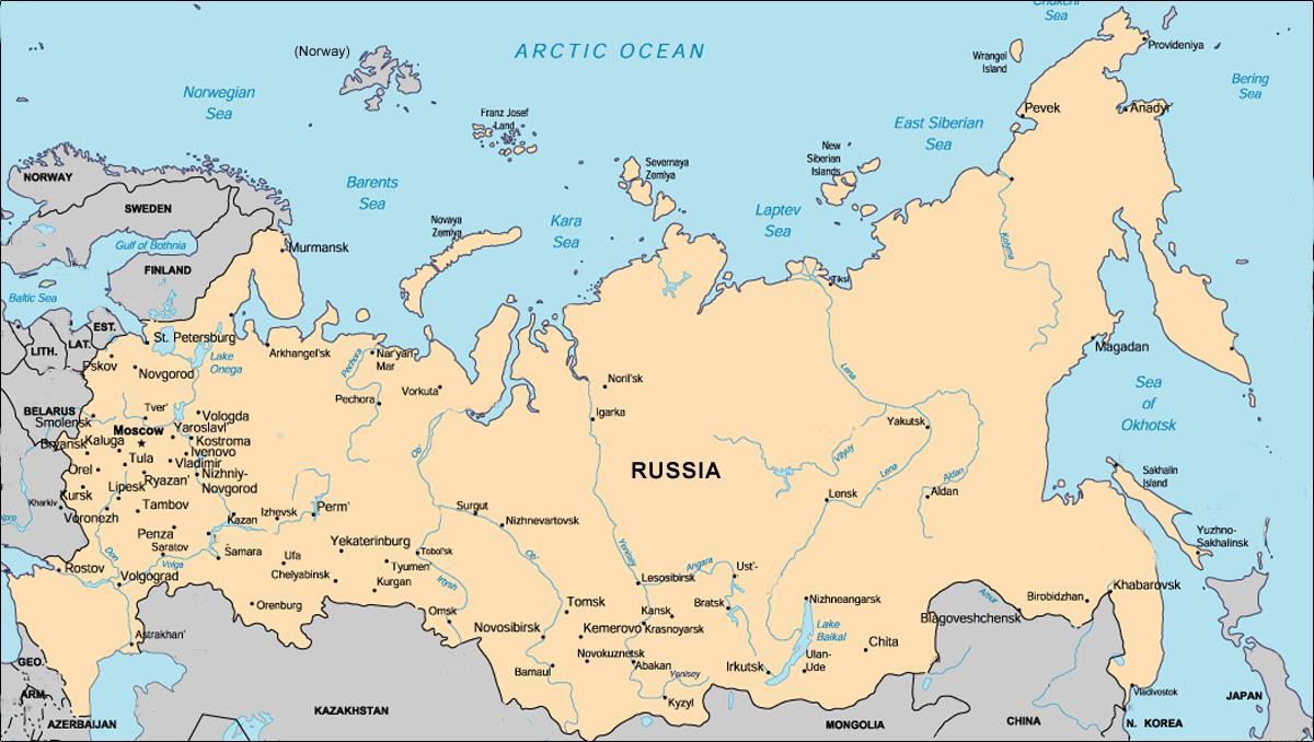 mapa da cidade de Rusia
