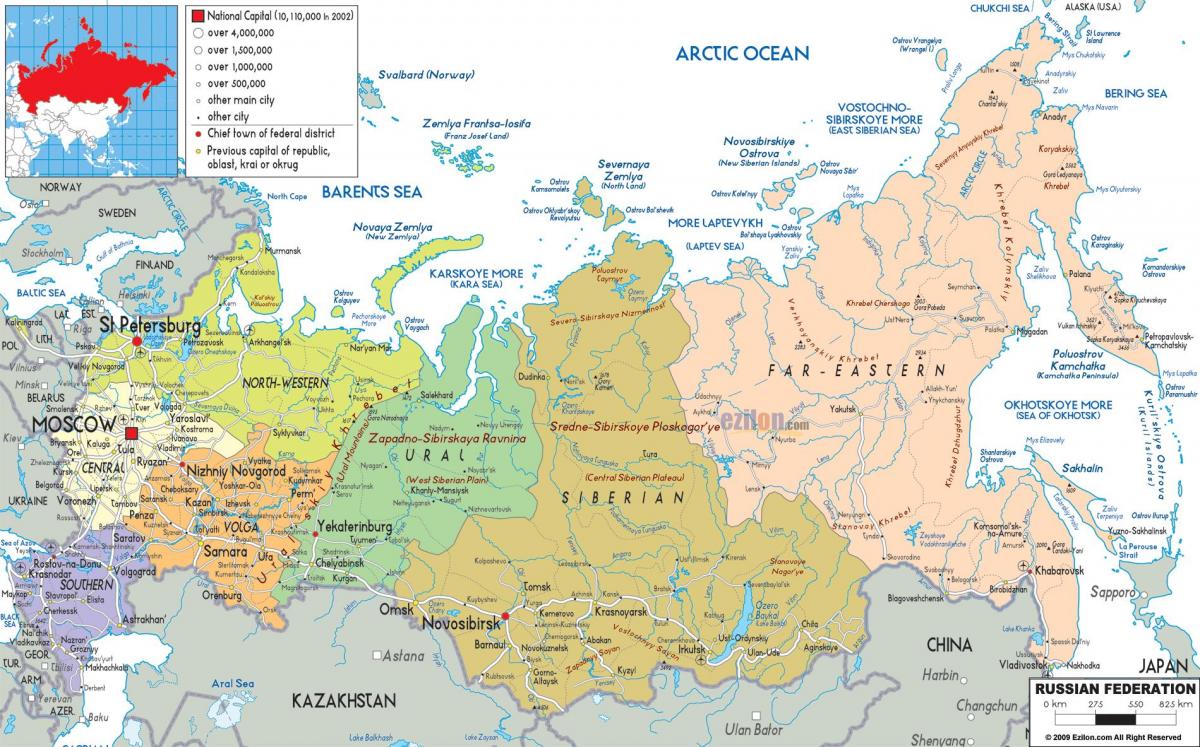 mapa ruso