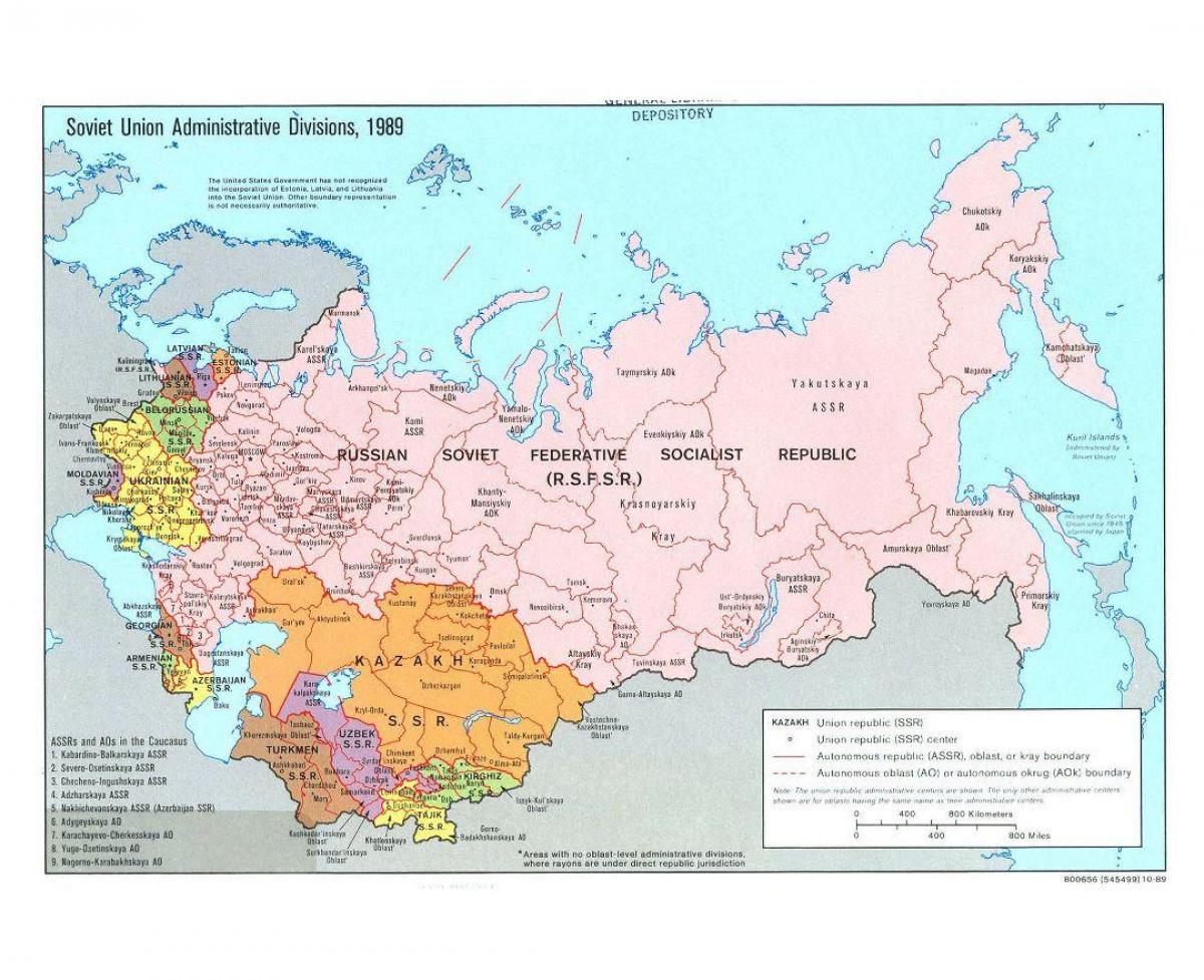 mapa unión Soviética